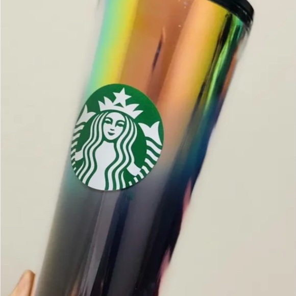 Starbucks Oil Slick Rainbow Cup Iridescent Tumbler Cold Cup Venti 24oz New 2021 - Picture 3 of 16